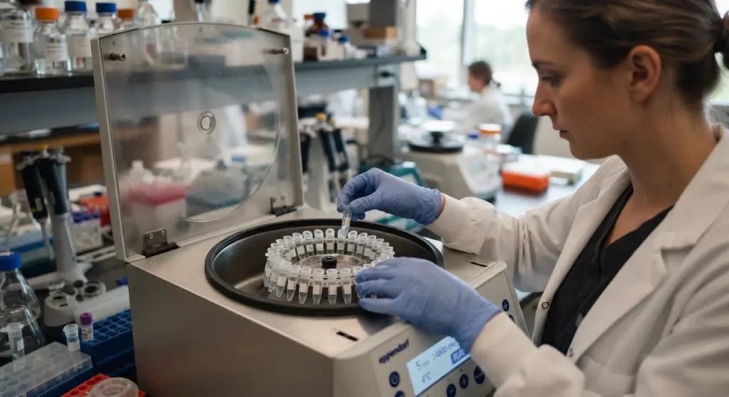 Centrifugiranje uzoraka — NAD+ i peptidi dugovječnosti u istraživačkom kontekstu